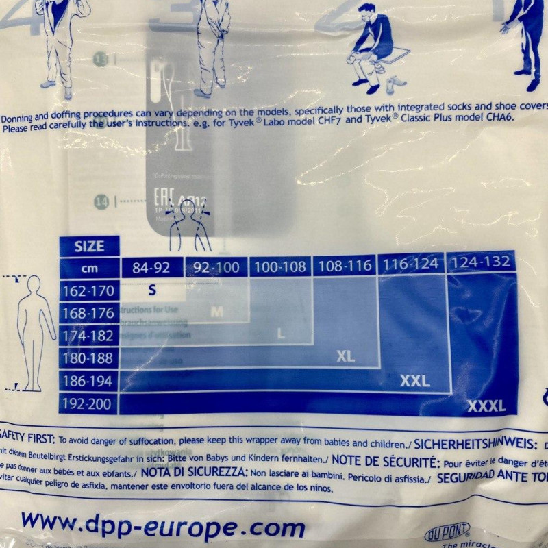 Защитній комбинезон химзащитній Tyvek Classic Xpert CHF5 (костюм Тайвек) (хімзахист, захист від радіації) XXXL