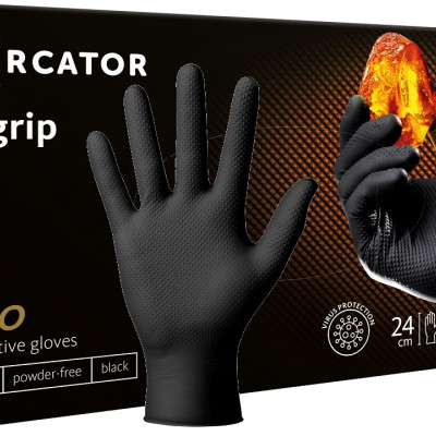 MERCATOR gogrip неопудрені нітрилові рукавички чорні (уп 50 шт)