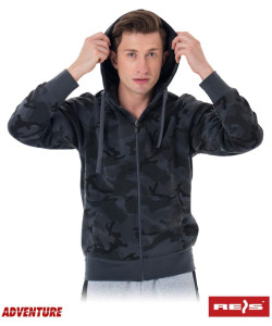 Флісова толстовка з капюшоном на блискавці, колір камуфльований, арт.SMOKER MOB