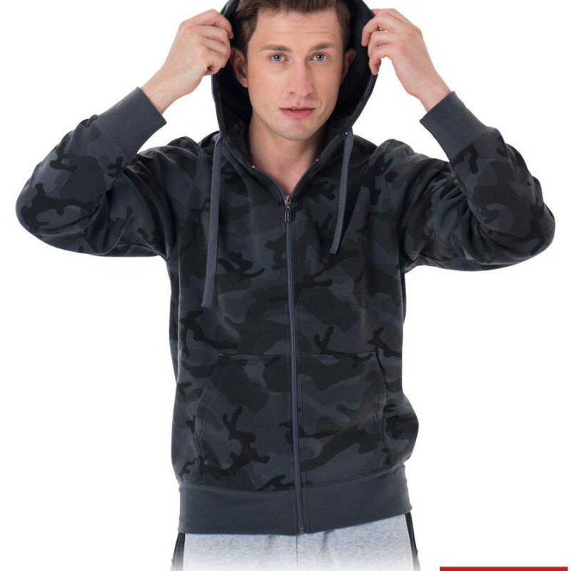 Флісова толстовка з капюшоном на блискавці, колір камуфльований, арт.SMOKER MOB