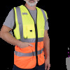 Жилет сигнальний дорожній жовто-помаранчевий KOS-ZIP YP