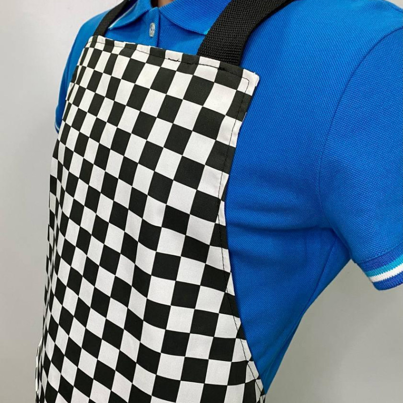 Фартух офіціанта, бариста модельний, тканина 80/20, розмір 97*70 см, колір у клітину