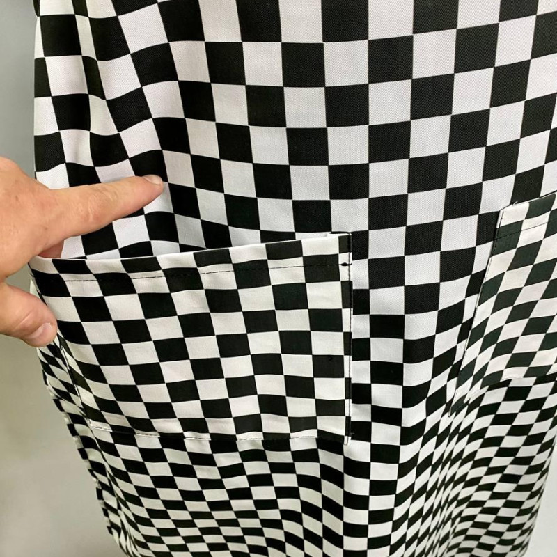 Фартух офіціанта, бариста модельний, тканина 80/20, розмір 97*70 см, колір у клітину