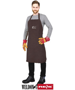 Фартух шкіряний зварювальника REIS WY-FSB Y розмір (60*90), Фартух слюсаря коричневий