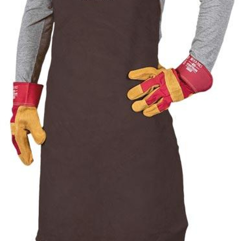 Фартух шкіряний зварювальника REIS WY-FSB Y розмір (60*90), Фартух слюсаря коричневий