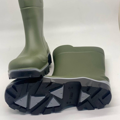 Чоботи гумові чоловічі Литма колір хакі, сапоги резиновые мужские серая вставка