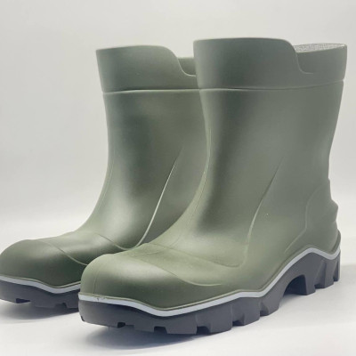 Чоботи гумові чоловічі Литма колір хакі, сапоги резиновые мужские серая вставка