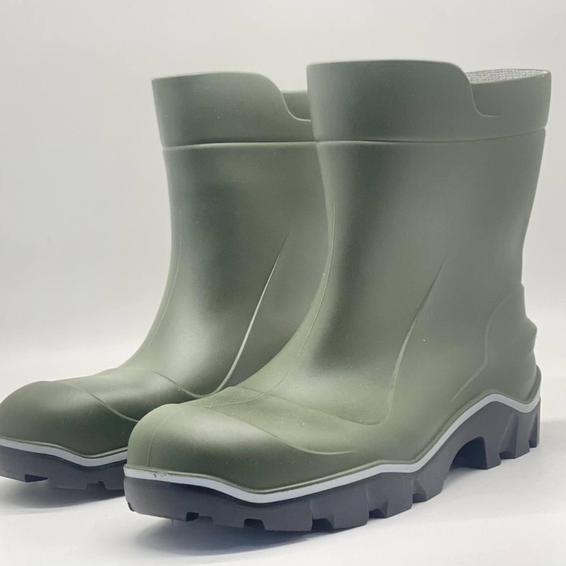 Чоботи гумові чоловічі Литма колір хакі, сапоги резиновые мужские серая вставка
