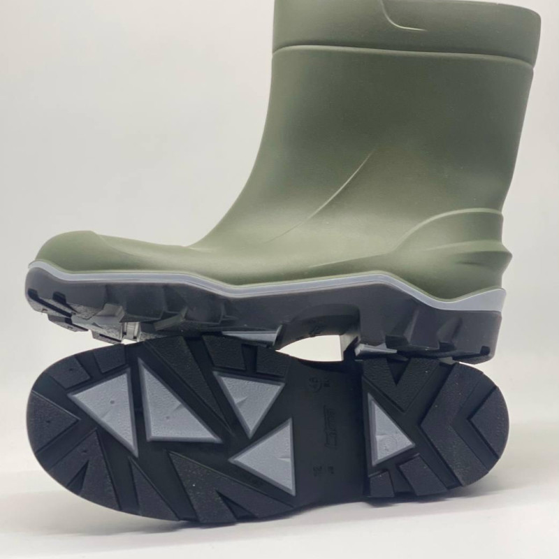 Чоботи гумові чоловічі Литма колір хакі, сапоги резиновые мужские серая вставка