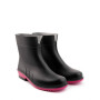 САПОГИ ЖЕНСКИЕ РЕЗИНОВЫЕ ПОЛУСАПОГИ - ЧОРНО/РОЖЕВО/ЧОРНІ, чоботи жіночі чорні L-767-2-BF
