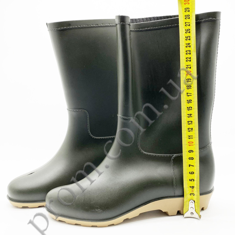 Чоботи ПВХ двошарові зелені, жіночі (в наявності 37-38, 39) Робоче взуття захист від вологи