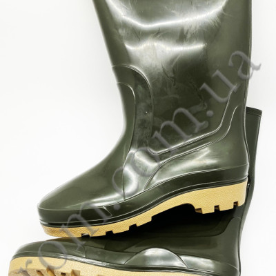 Чоботи ПВХ двошарові зелені, чоловічі (в наявності 45,46) Робоче взуття захист від води,,висота 30 см