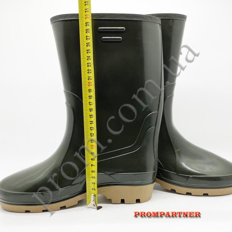 Чоботи ПВХ двошарові зелені, чоловічі (в наявності 41р) Робоче взуття захист від води,,висота 30 см
