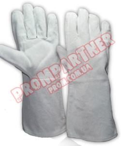 Рукавички шкіра спилок КРАГА для зварника, довжина 35 см