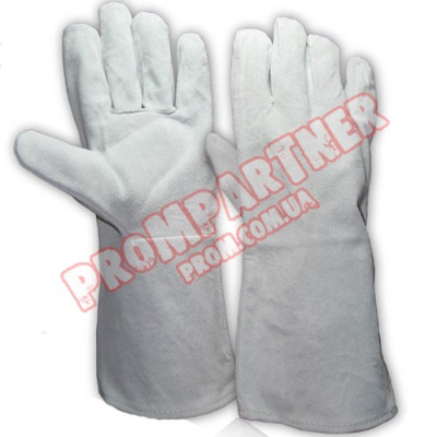 Рукавички шкіра спилок КРАГА для зварника, довжина 35 см