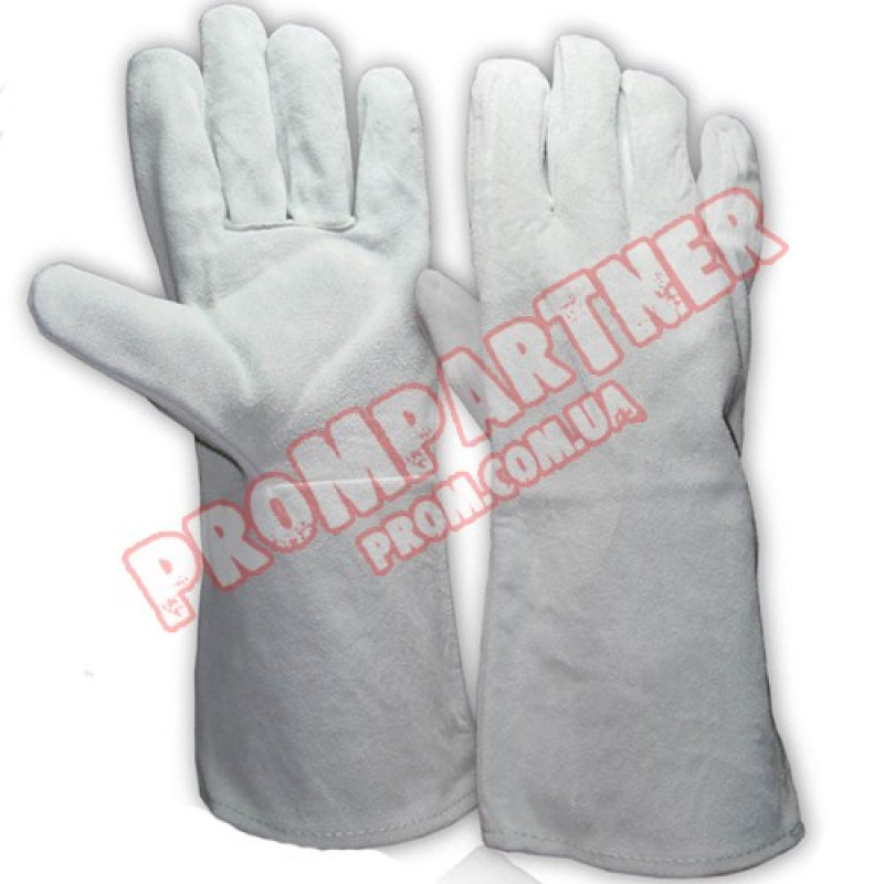 Рукавички шкіра спилок КРАГА для зварника, довжина 35 см