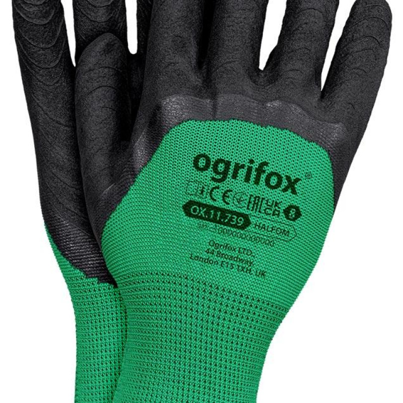 Рукавички робочі захисні з латексним покриттям ogrifox OX-HALFOM ZB розмір 10