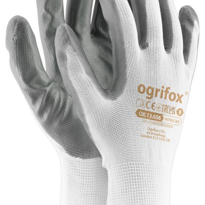 Рукавички робочі Ogrifox OX-NITRICAR з покриттям нітрилу, REIS (розмір 7)