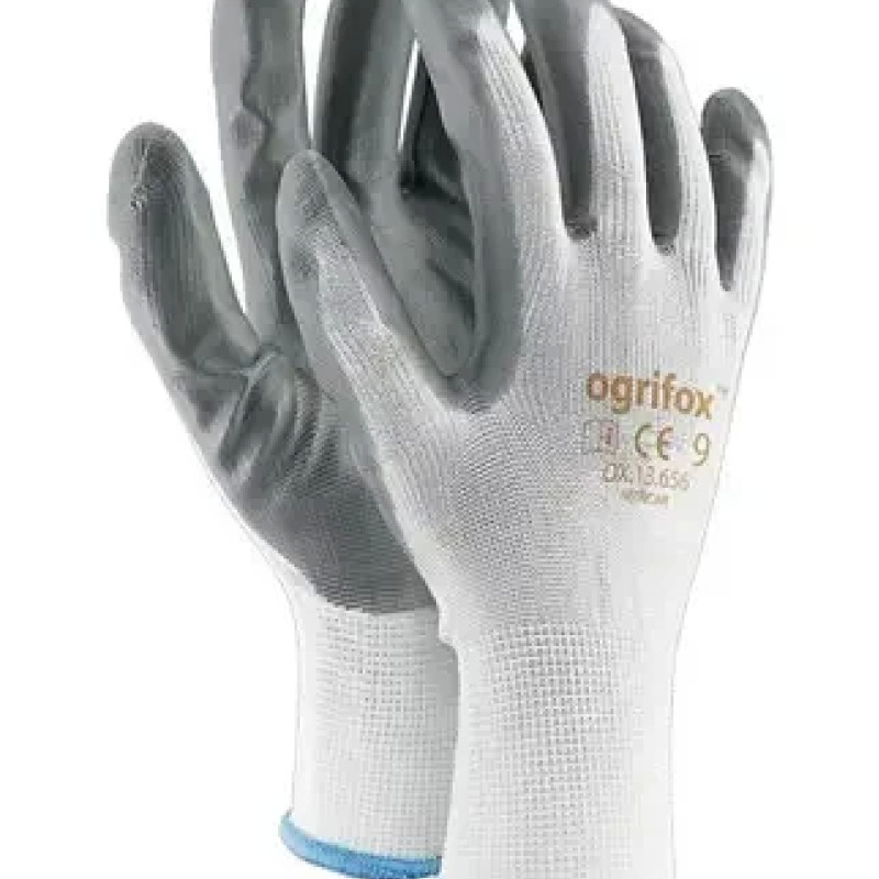 Рукавички робочі Ogrifox OX-NITRICAR з покриттям нітрилу, REIS (розмір 7)