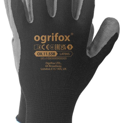 Рукавички робочі Ogrifox OX-LATEKS з покриттям спіненого латексу, REIS (розмір 9, 10)