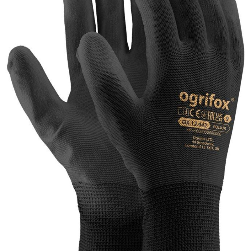 Рукавички робочі Ogrifox OX-POLIUR  з покриттям поліретану, REIS