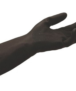 Рукавички латексні, хімстійкі  до 50% довжина 32см товщ. 0,6 мм, К50% Щ50% (перчатки кщс, перчатки химстойкие)