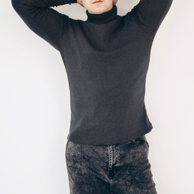 Гольф утеплений темно сірий, 80б/в 20пзі, гольф чоловічий зимовий колір темно-сірий