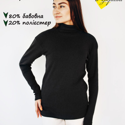 Гольф-водолазка жіноча утеплений колір чорний, гольф утеплень, гольф зимовий