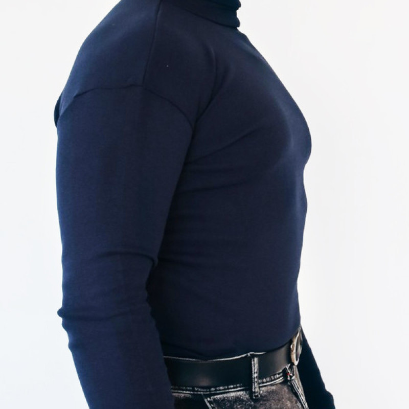 Гольф утеплений темно синій, 80б/в 20пє, гольф зимний цвет темно синий