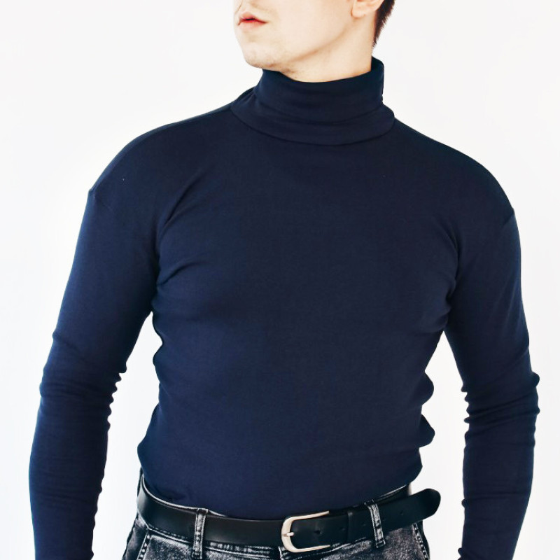 Гольф утеплений темно синій, 80б/в 20пє, гольф зимний цвет темно синий