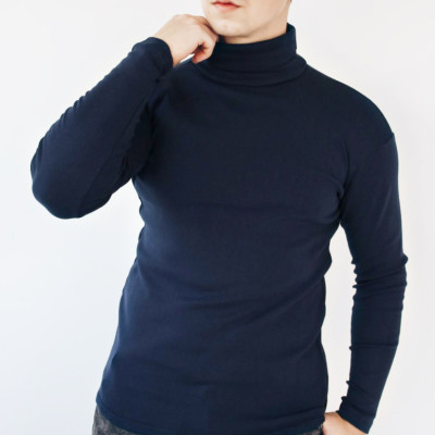 Гольф утеплений темно синій, 80б/в 20пє, гольф зимний цвет темно синий