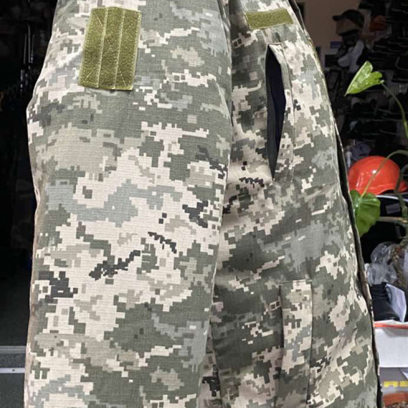 Куртка зимова піксель із капюшоном, бушлат піксель, Утеплена куртка камуфльована