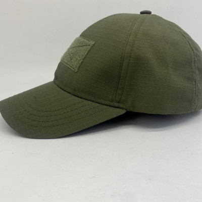 Кепка для військовослужбовців із липучкою, тканина колір олива, кепка олива літня