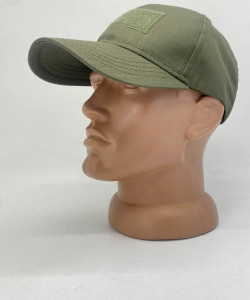 Кепка для військовослужбовців із липучкою, тканина колір олива, кепка олива літня