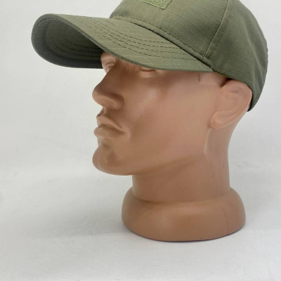 Кепка для військовослужбовців із липучкою, тканина колір олива, кепка олива літня