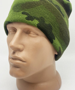 Шапка зимова, камуфльована з підворотом