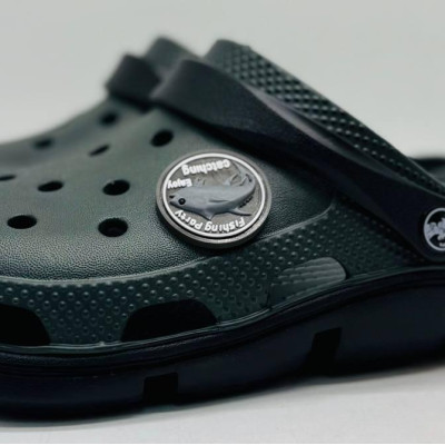 Кроксы сланцы Jose Amorales колір хакі/чорні , шлёпанцы мужские, крокси чоловічі