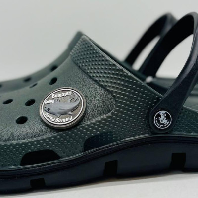 Кроксы сланцы Jose Amorales колір хакі/чорні , шлёпанцы мужские, крокси чоловічі