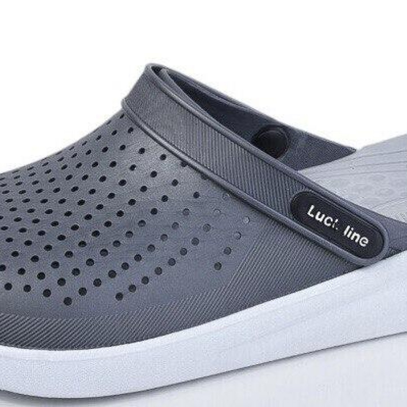 Крокси чоловічі  темно сірі Luck line  крокси мужские силикон  , стильные кроксы мужские, подошва пвх