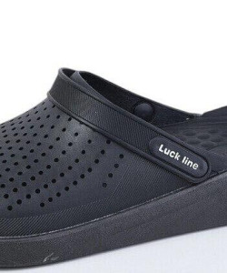 Крокси чоловічші чорної Luck line кроксі чоловічі силікон, стильні крокси чоловічі, підошва ПВХ