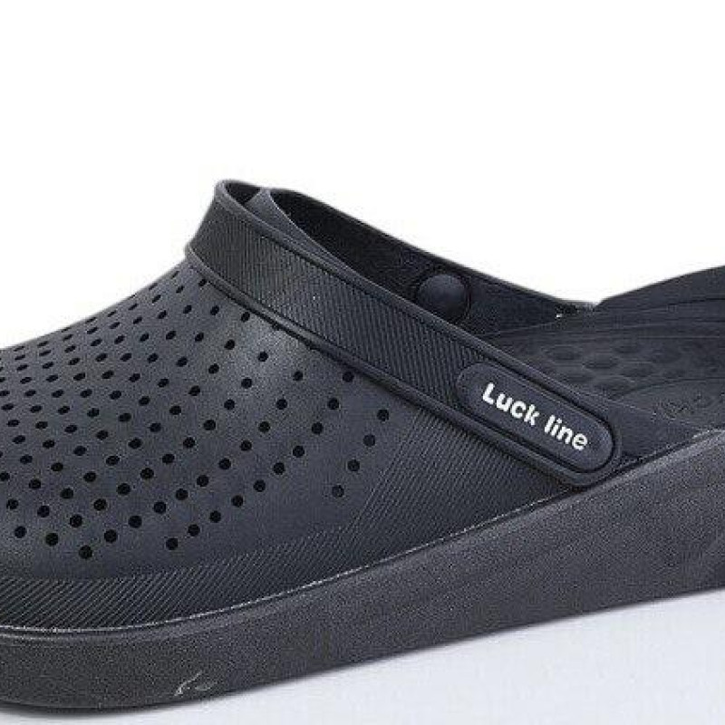 Крокси чоловічші чорної Luck line кроксі чоловічі силікон, стильні крокси чоловічі, підошва ПВХ