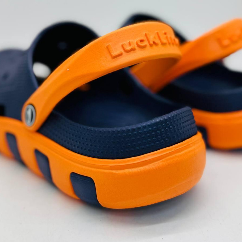 Крокси чоловічі ЕВА сині/помаранчеві Luck line чоловічі ЕВА , крокси сланці чоловічі