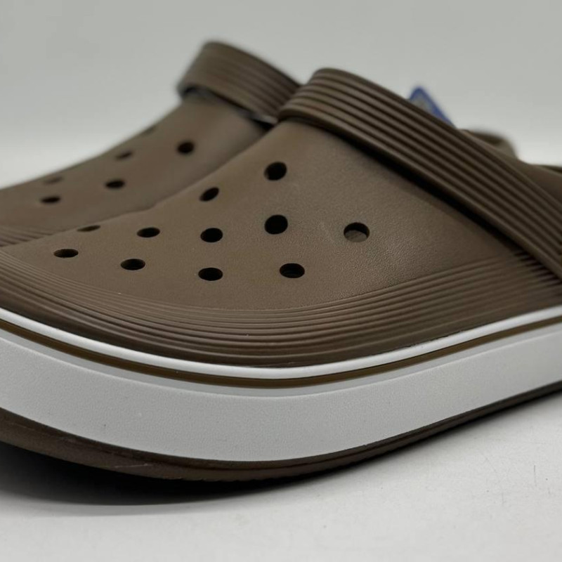 Крокси сланці KREDO чорно-оранж, шльопанці чоловічі, крокси чоловічі