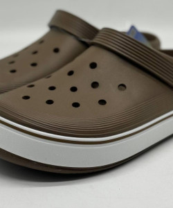 Крокси сланці KREDO чорно-оранж, шльопанці чоловічі, крокси чоловічі