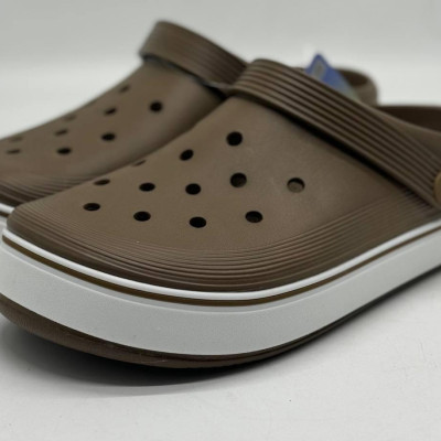 Крокси сланці KREDO чорно-оранж, шльопанці чоловічі, крокси чоловічі