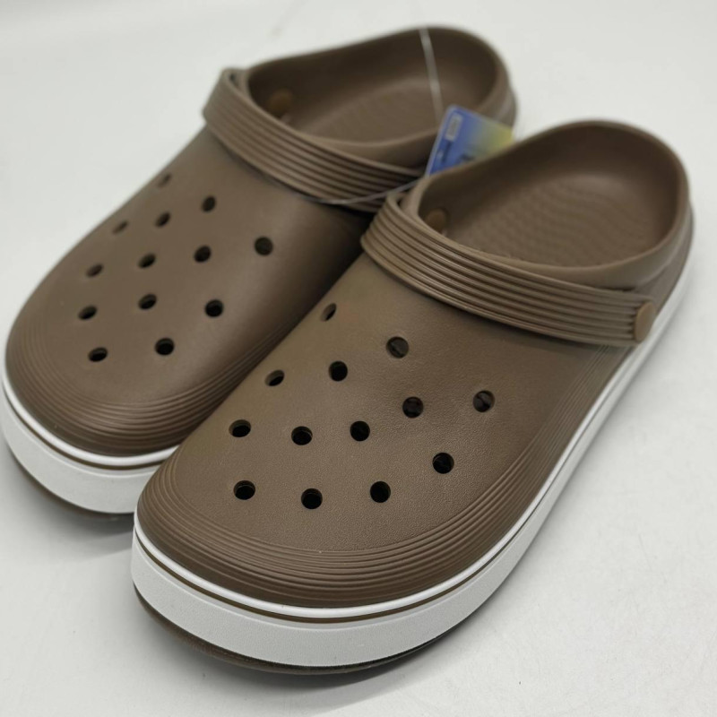 Крокси сланці KREDO чорно-оранж, шльопанці чоловічі, крокси чоловічі