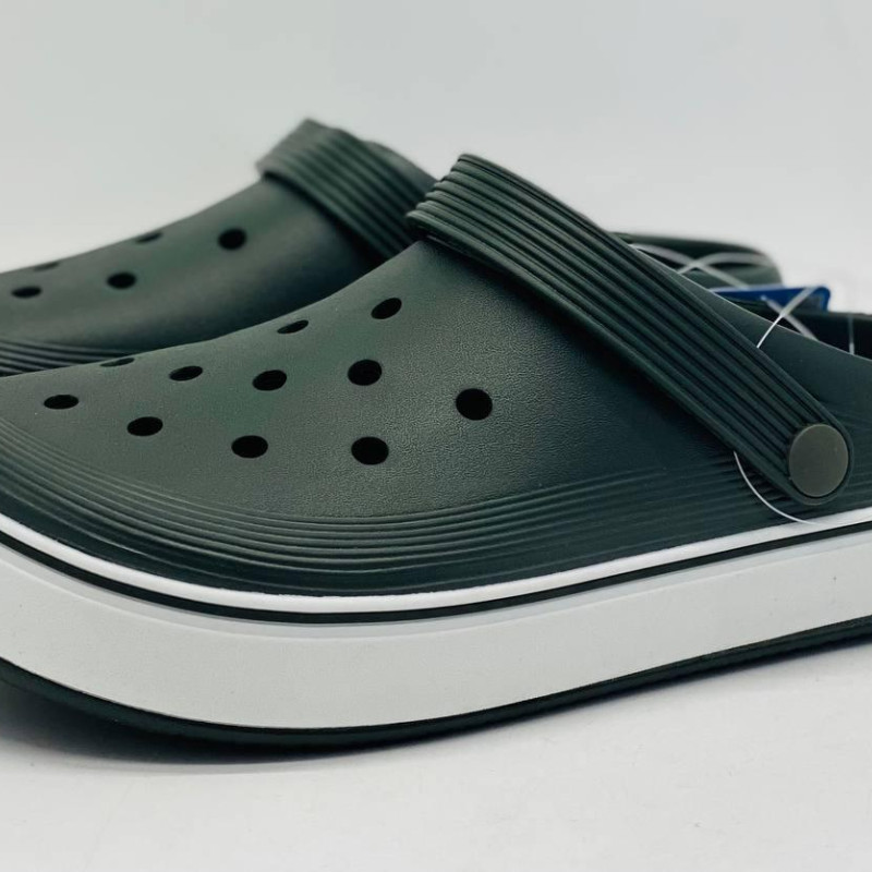 Кроксы сланцы DAGO колір хакі, шлёпанцы мужские, крокси чоловічі