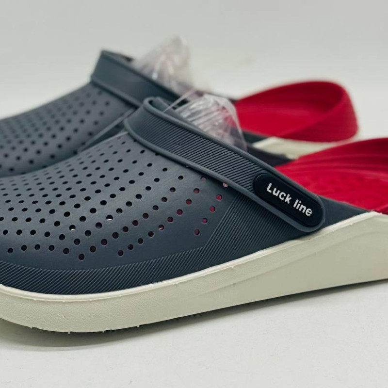 Крокси чоловічі сірі Luck line  крокси мужские силикон  , стильные кроксы мужские, подошва пвх