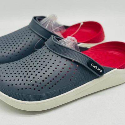 Крокси чоловічі сірі Luck line  крокси мужские силикон  , стильные кроксы мужские, подошва пвх