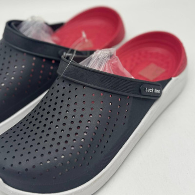 Крокси чоловічі чорні Luck line крокси чоловічі  стильні , підошва ПВХ/силікон